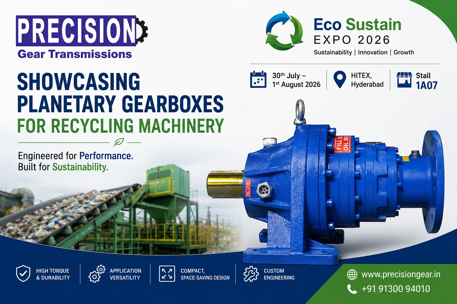 planetary gearboxes for recycling machinery
